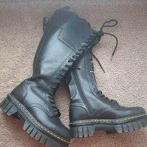 Dr. Martens Black Knee-High Combat Boots